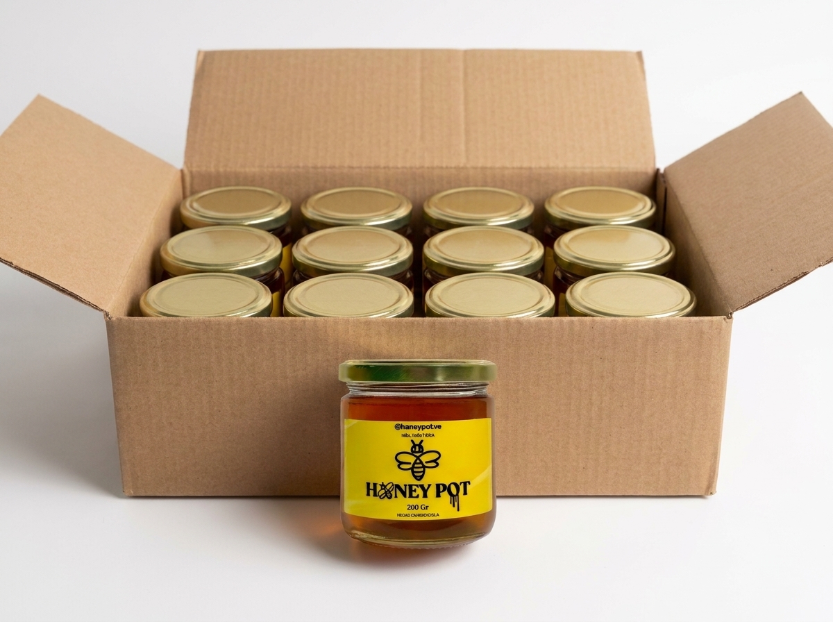 Miel Pura de Abeja Caja x12 (260g c/u) - Miel pura artesanal Honey Pot cosechada en Guanare Portuguesa