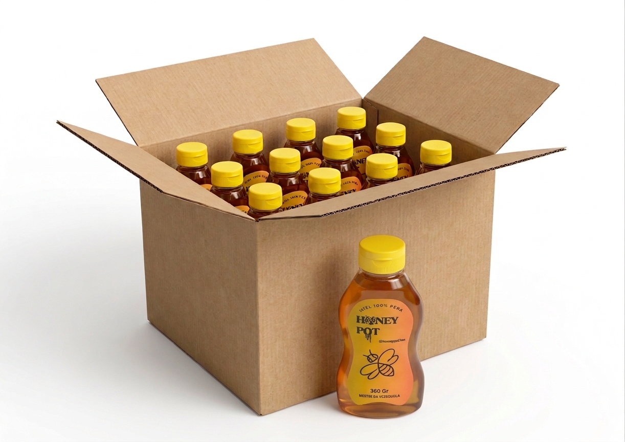 Miel Pura de Abeja Caja x12 (360g c/u) - Miel pura artesanal Honey Pot cosechada en Guanare Portuguesa