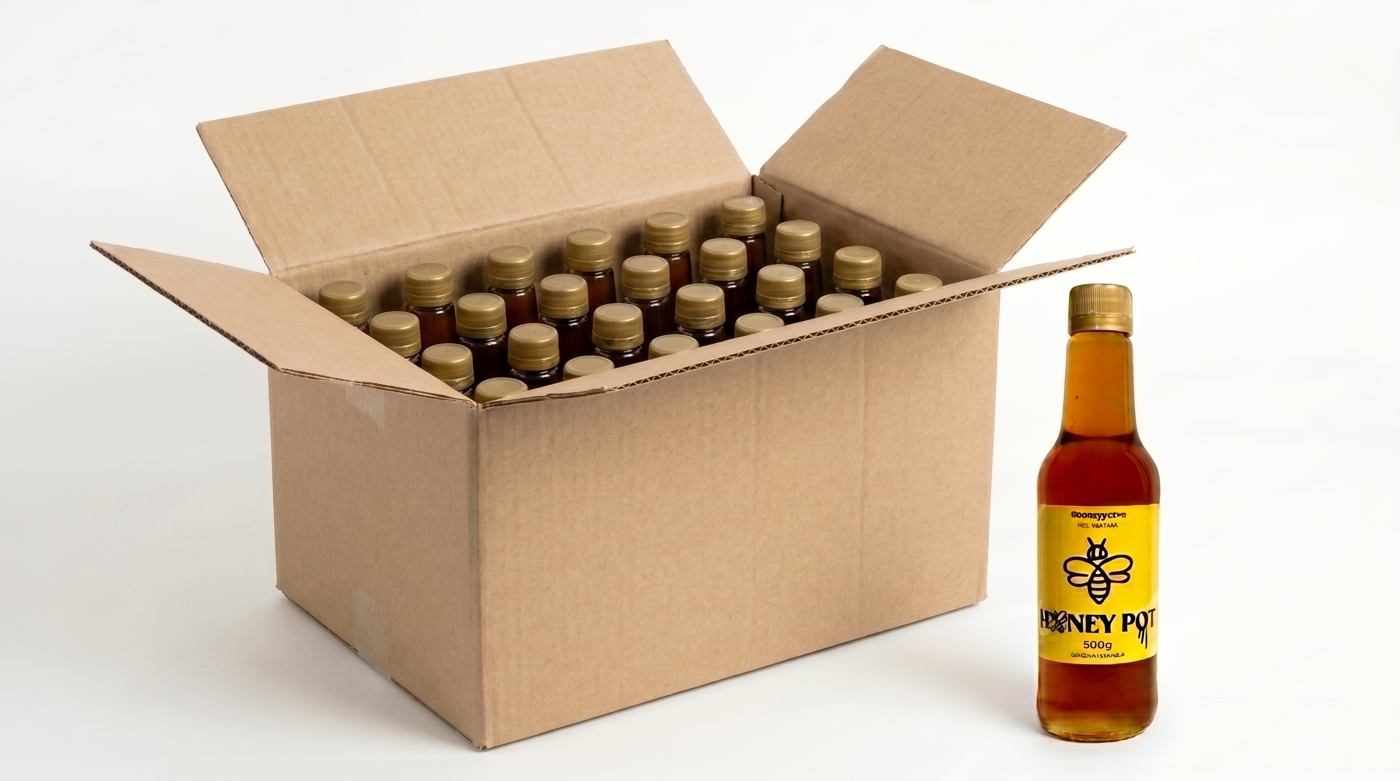 Miel Pura de Abeja Caja x24 (500g c/u) - Miel pura artesanal Honey Pot cosechada en Guanare Portuguesa